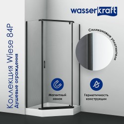 Душевой уголок WasserKRAFT Wiese 90x90 84P11