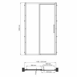 Душевая дверь WasserKRAFT Lopau 120 32S05L