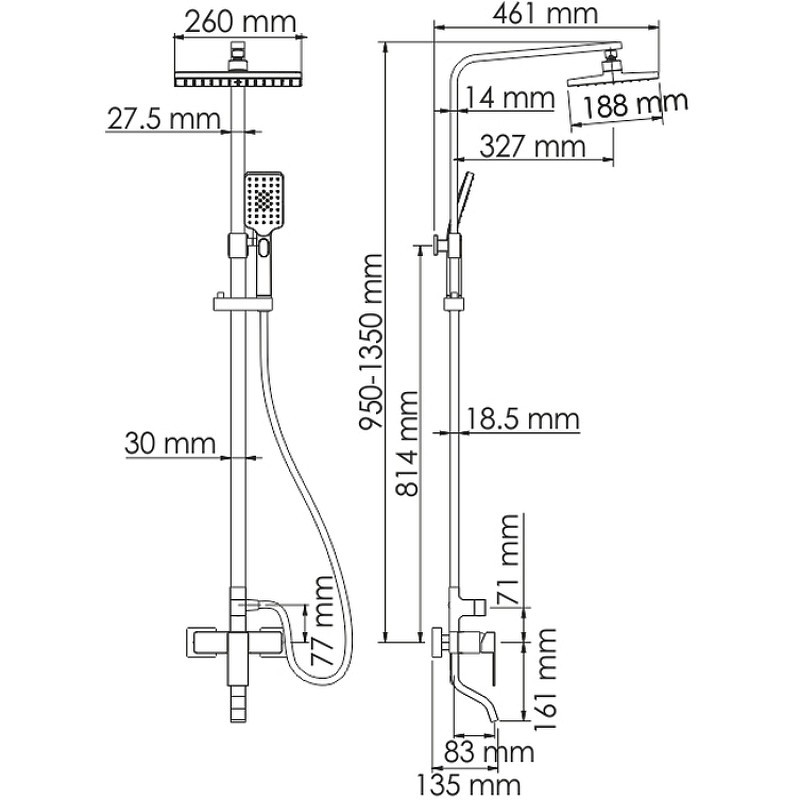 Душевая система WasserKRAFT A16501