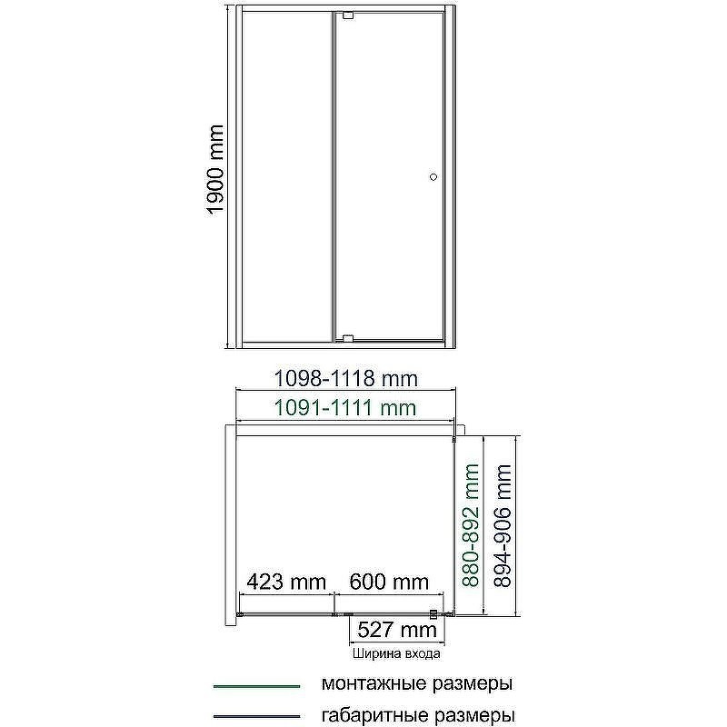 Душевая стенка WasserKRAFT Aula 90 11P05-RP90