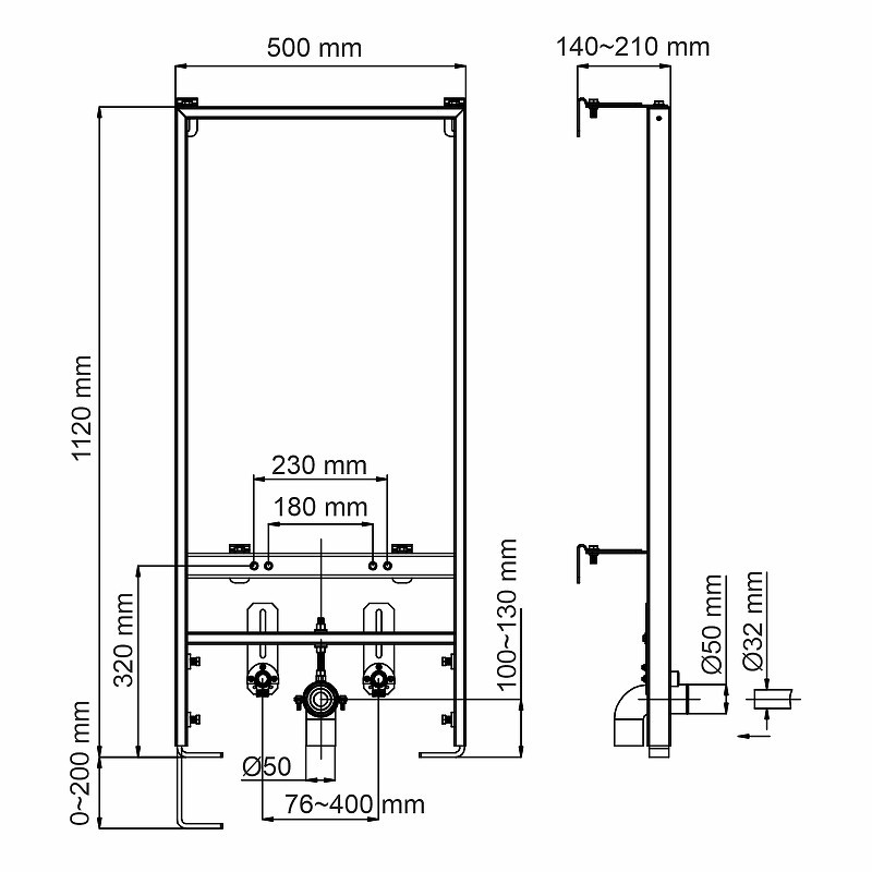 Инсталляция WasserKRAFT Aller 10BDT.020 для биде