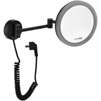 Косметическое зеркало WasserKRAFT K-1004BLACK с подсветкой с увеличением