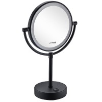 Косметическое зеркало WasserKRAFT K-1005BLACK с подсветкой с увеличением