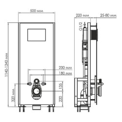 монтажная рама WasserKRAFT Glan 66TLT.010.ME.WH.CH03 для унитаза