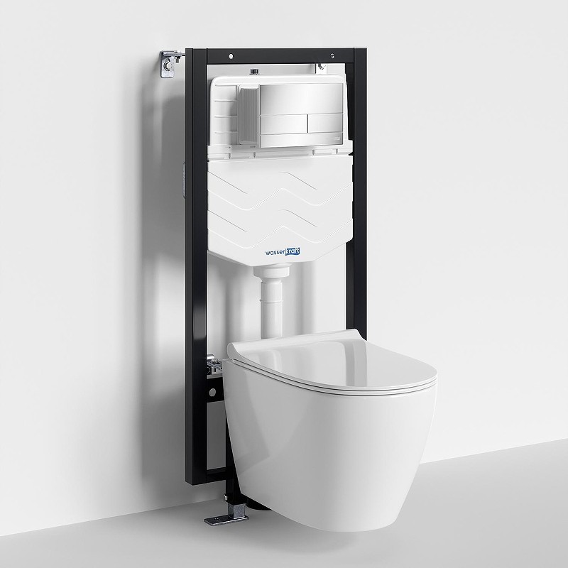 Комплект унитаза с инсталляцией WasserKRAFT Vils 56TLT.010.ME.CH04.H002