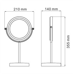 Косметическое зеркало WasserKRAFT K-1003 с увеличением