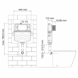 смывной бачок WasserKRAFT Aller 10TLT.031.ME.RG04 для унитаза