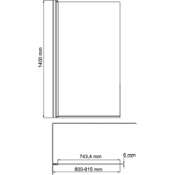 Шторка на ванну WasserKRAFT Berkel 80 48P01-80B