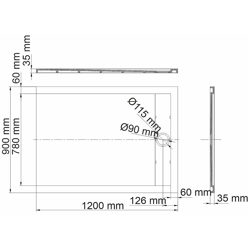 Душевой поддон из искусственного камня WasserKRAFT Abens 120x90 20T07