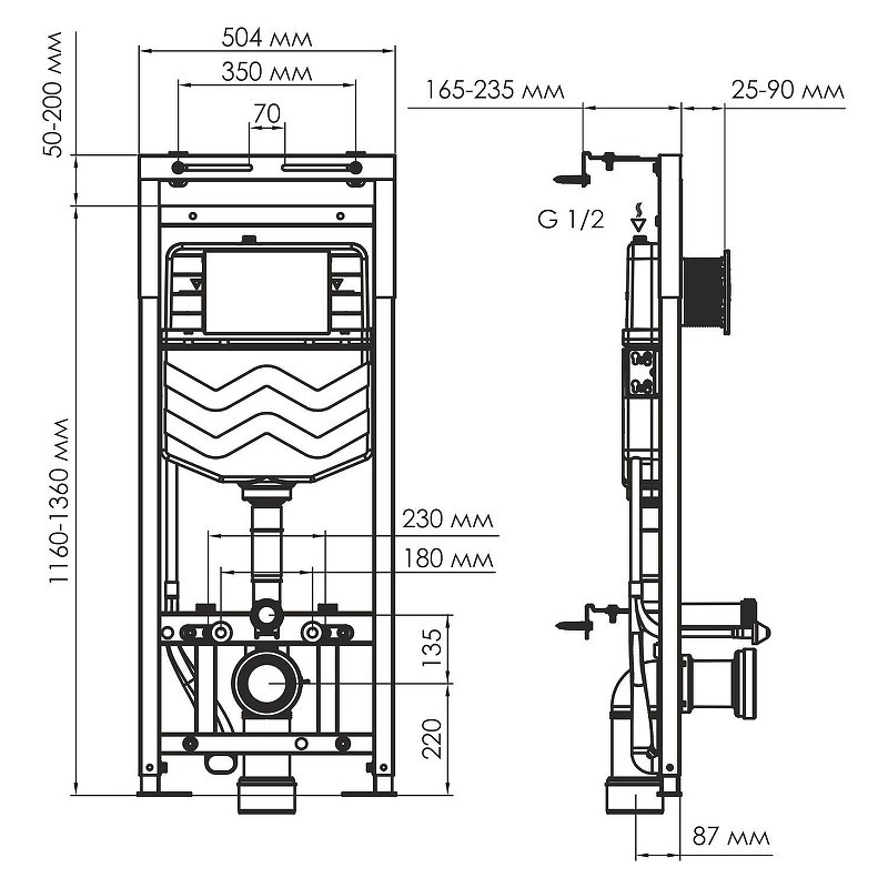 монтажная рама WasserKRAFT Alme 15TLT.010.ME.RG03 для унитаза
