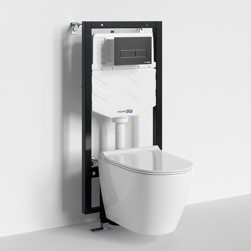 Комплект унитаза с инсталляцией WasserKRAFT Mindel 56TLT.010.ME.MB03.H002