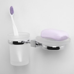 Стакан для зубных щеток с мыльницей WasserKRAFT Lippe K-6526