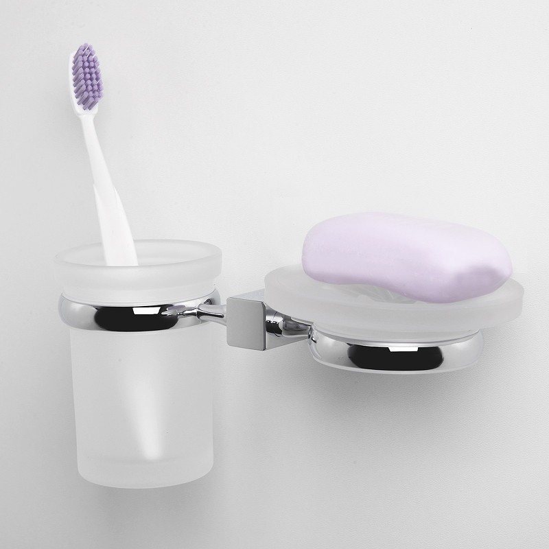 Стакан для зубных щеток с мыльницей WasserKRAFT Lippe K-6526