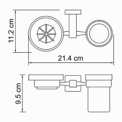 Стакан для зубных щеток с мыльницей WasserKRAFT Lippe K-6526