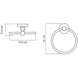 Кольцо для полотенец WasserKRAFT Nau K-7760