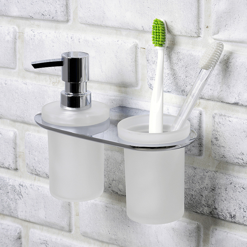 Дозатор для жидкого мыла WasserKRAFT Kammel K-8389 со стаканом для зубных щеток