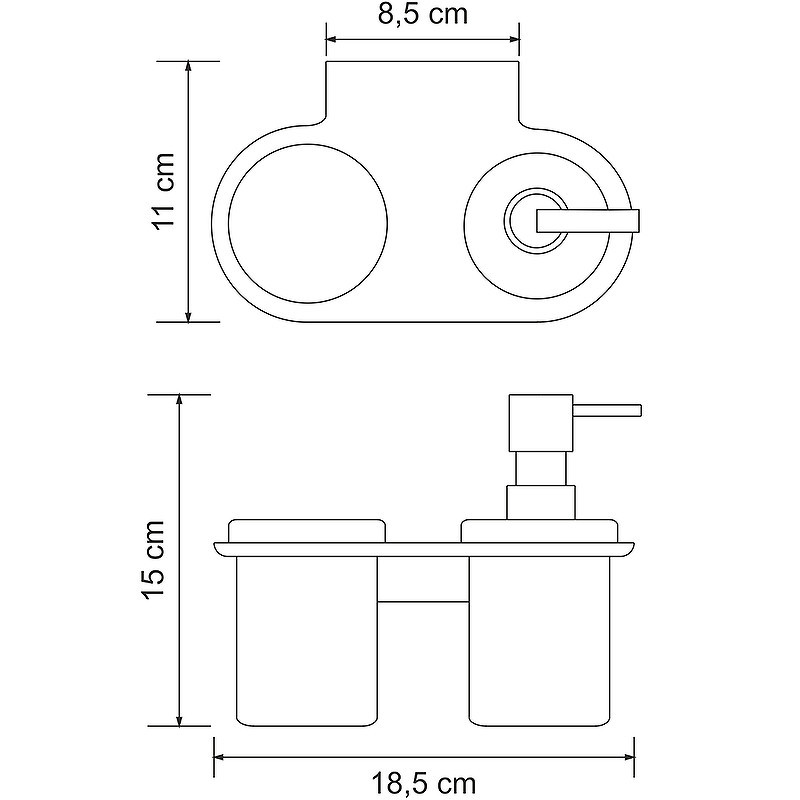 Дозатор для жидкого мыла WasserKRAFT Kammel K-8389 со стаканом для зубных щеток
