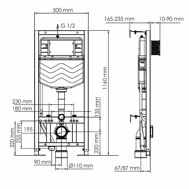 Инсталляция WasserKRAFT Aller 10TLT.010.ME.WH01 для унитаза