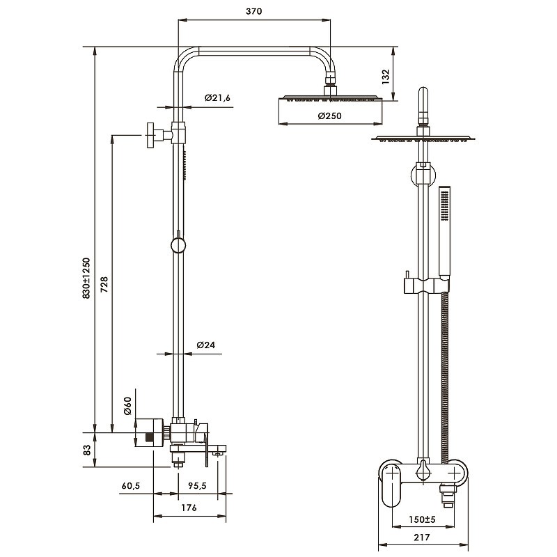Душевая система WasserKRAFT Asphe A17301