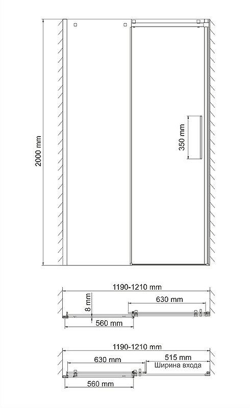 Душевая дверь WasserKRAFT Alme 120 15R05