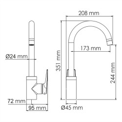 Смеситель для кухни WasserKRAFT Wiese 8407