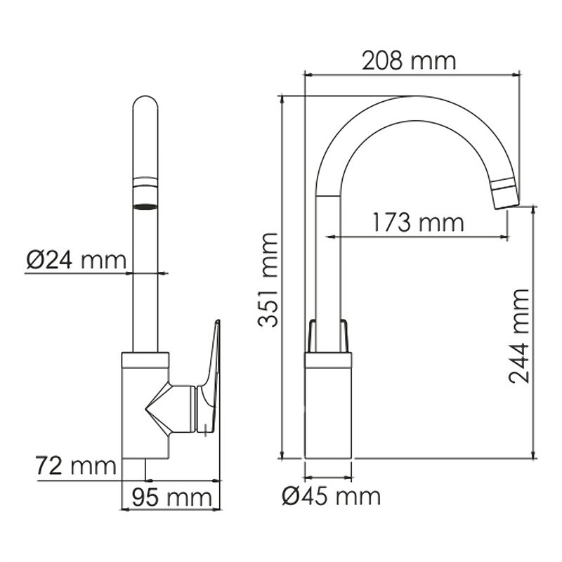 Смеситель для кухни WasserKRAFT Wiese 8407