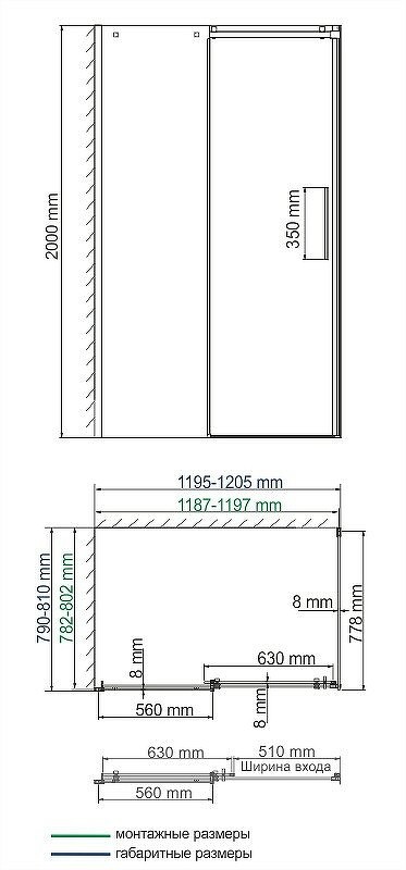 Душевой уголок WasserKRAFT Alme 120х80 15R06