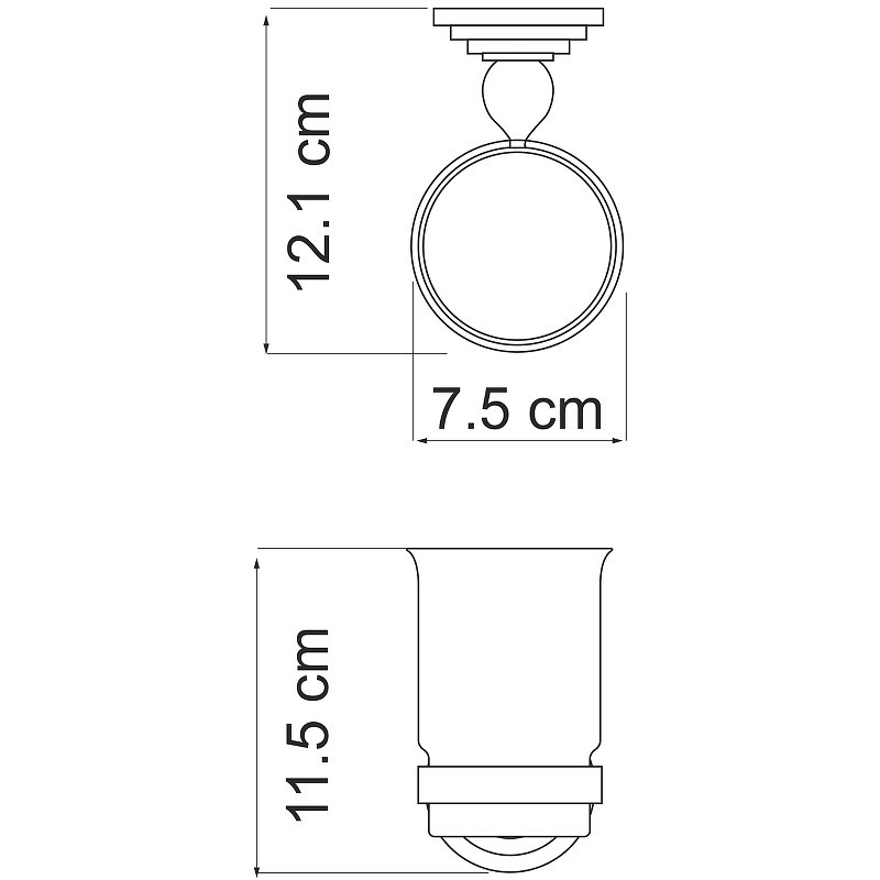 Стакан для зубных щеток WasserKRAFT Ammer K-7028