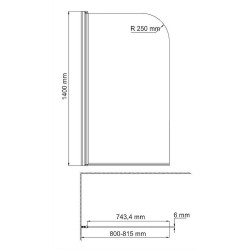 Шторка на ванну WasserKRAFT Leine 80 35P01-80W