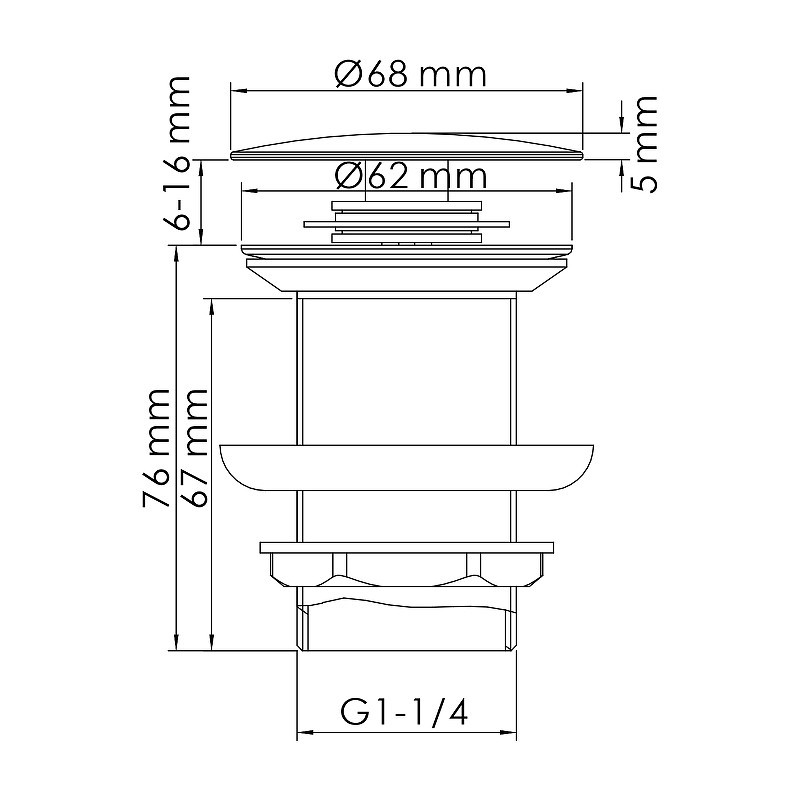 донный клапан WasserKRAFT A245 Click-Clack