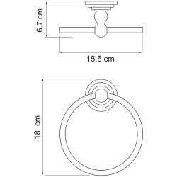 Кольцо для полотенец WasserKRAFT Ammer K-7060