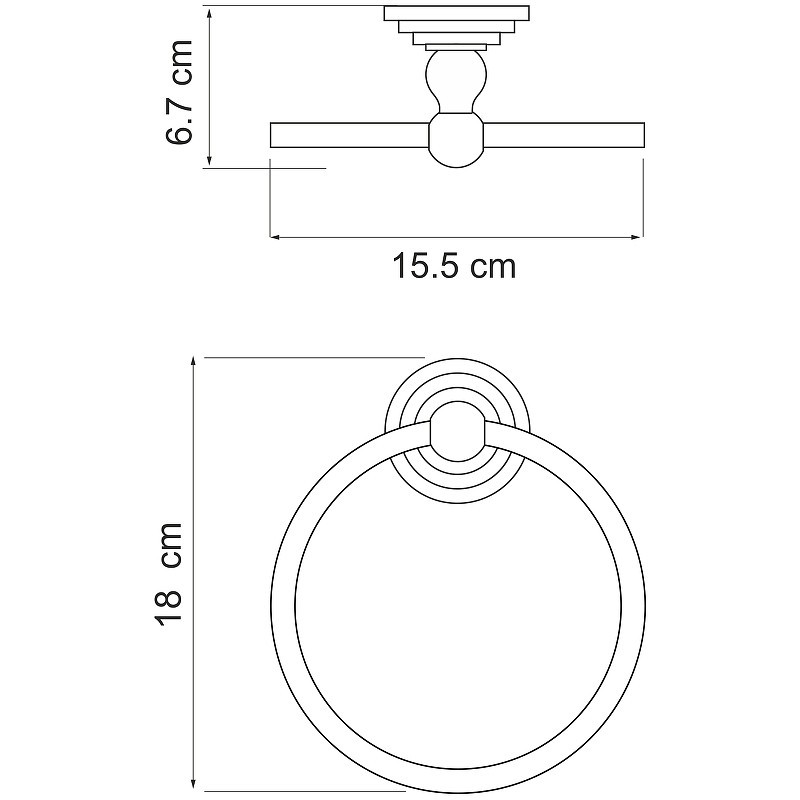 Кольцо для полотенец WasserKRAFT Ammer K-7060