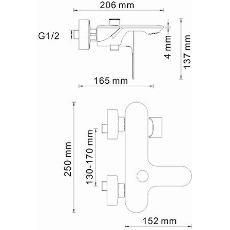 Смеситель для ванны WasserKRAFT Dinkel 5801