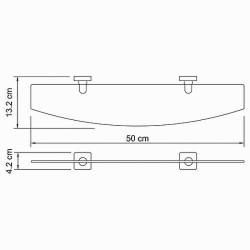 Стеклянная полка WasserKRAFT Lippe K-6524