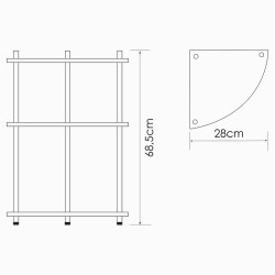 Напольная стеклянная полка WasserKRAFT K-4133