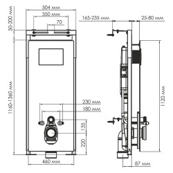 монтажная рама WasserKRAFT Salm 27TLT.010.ME.BL.RG04 для унитаза