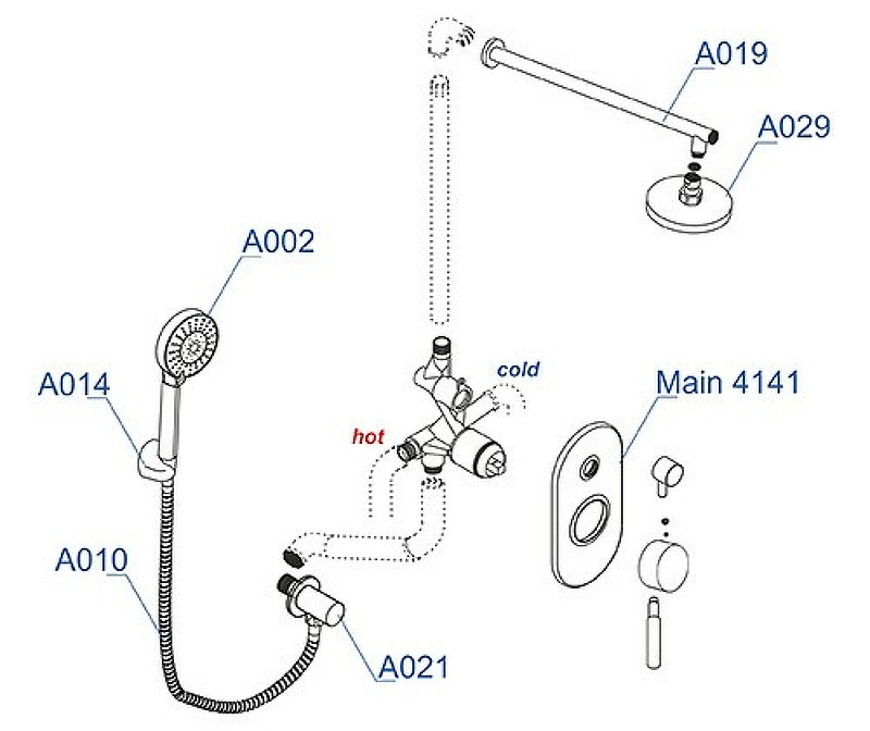 Душевая система WasserKRAFT Main A14129