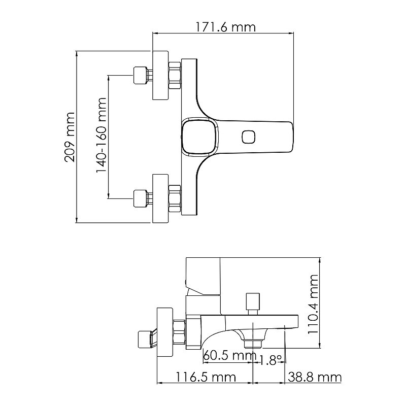 Смеситель для ванны WasserKRAFT Naab 8601