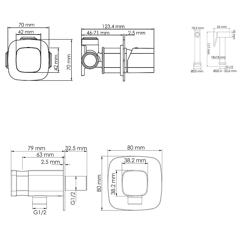 Гигиенический душ WasserKRAFT Naab A8651.326.057.136