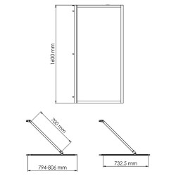 Шторка на ванну WasserKRAFT Abens 80 20W01-80 MB Fixed WasserSchutz