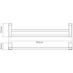 Полотенцедержатель WasserKRAFT Leine K-5040W двойной