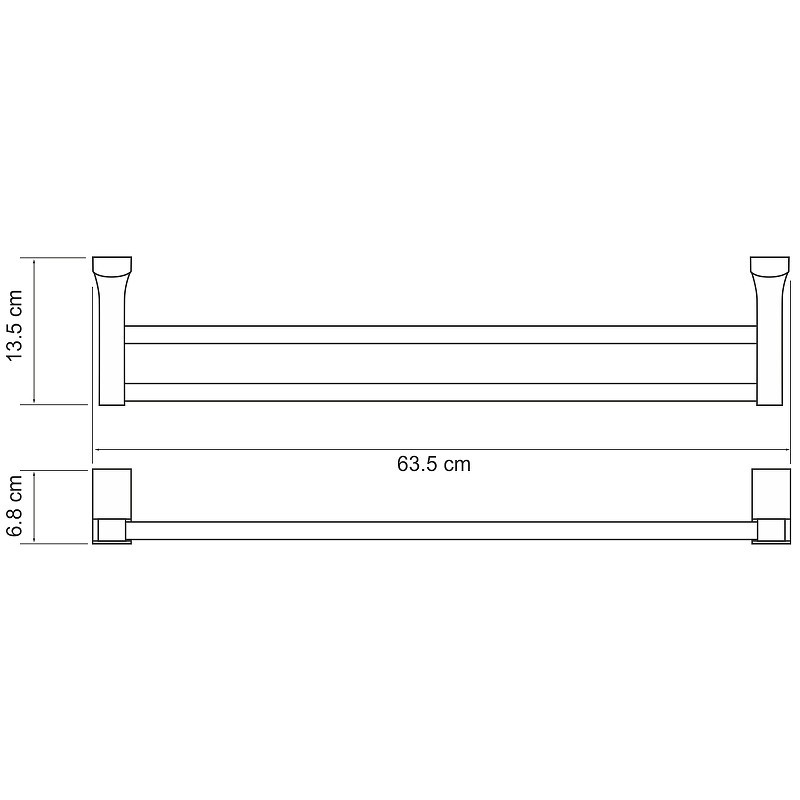 Полотенцедержатель WasserKRAFT Leine K-5040W двойной
