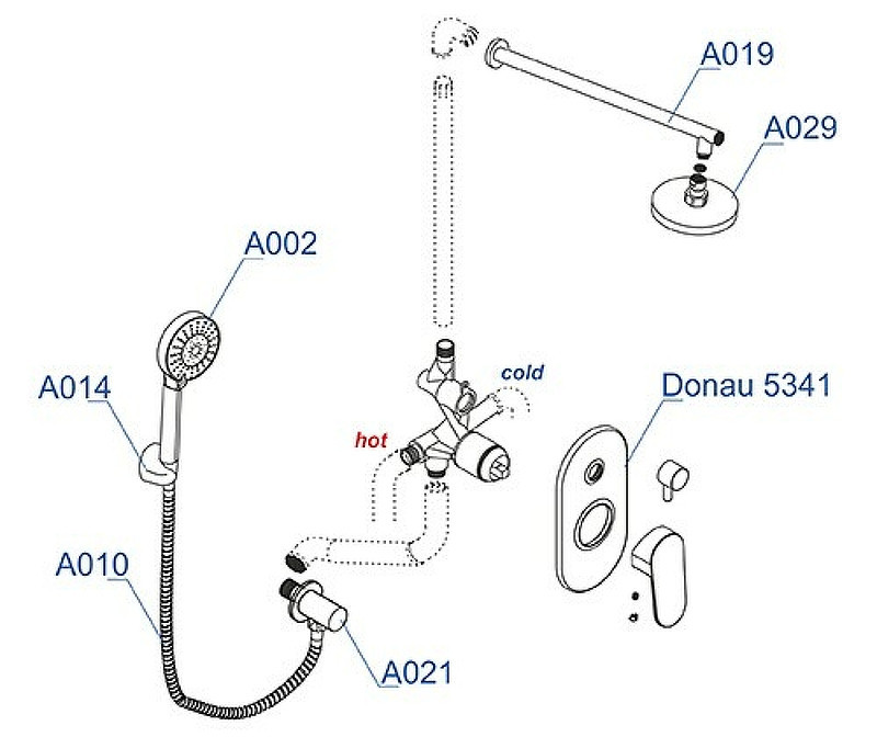 Душевая система WasserKRAFT Donau A14229