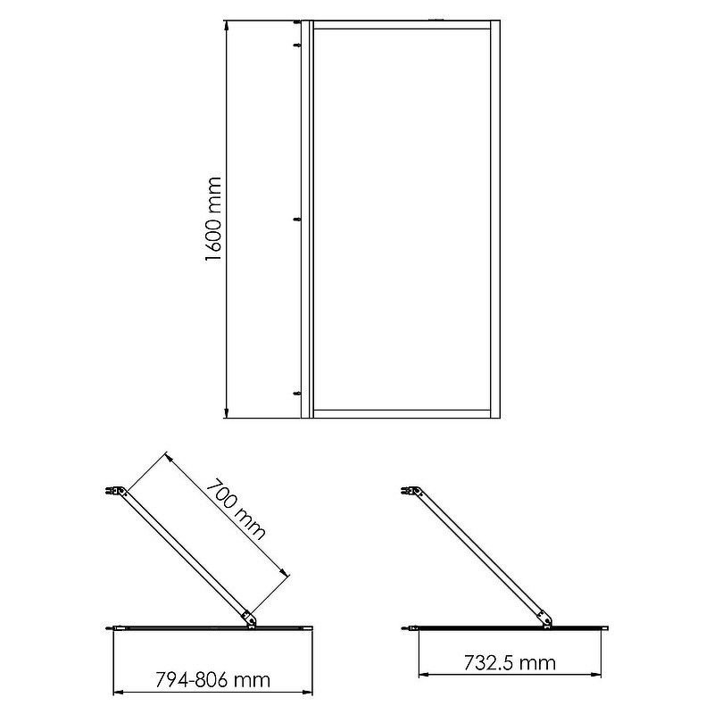 Шторка на ванну WasserKRAFT Abens 80 20W01-80 BN Fixed WasserSchutz