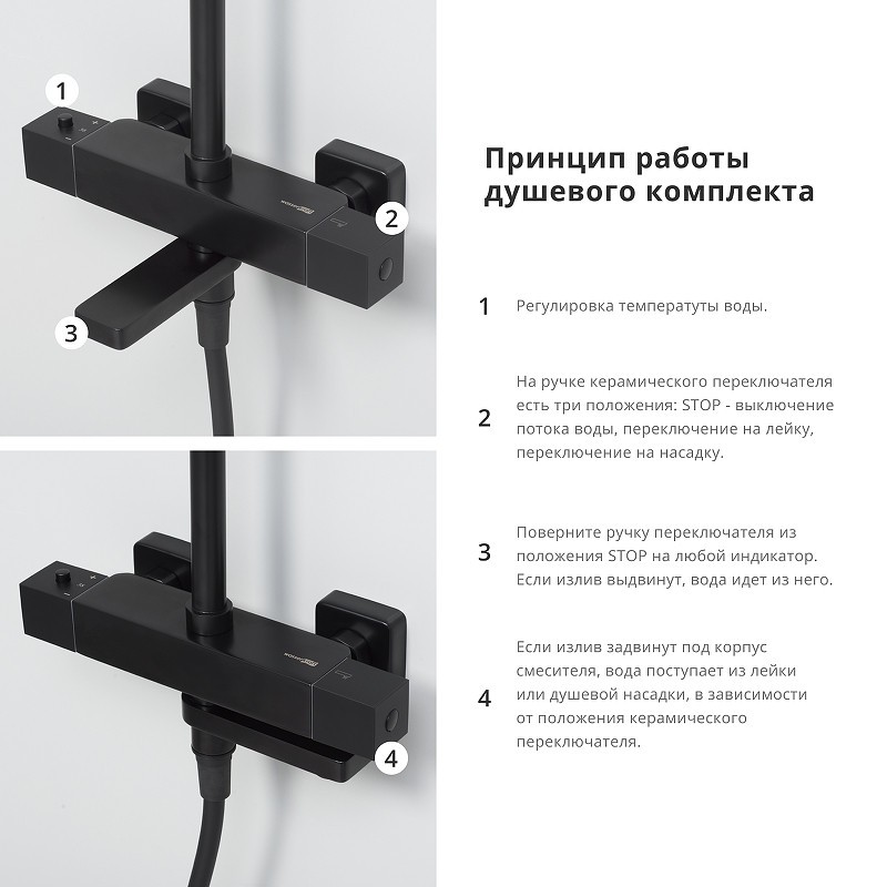 Душевая система WasserKRAFT A29901 с термостатом