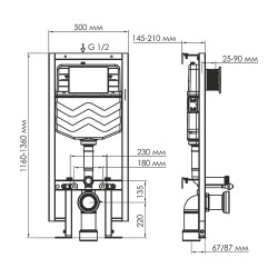 монтажная рама WasserKRAFT Vils 56TLT.010.ME.RG03 для унитаза