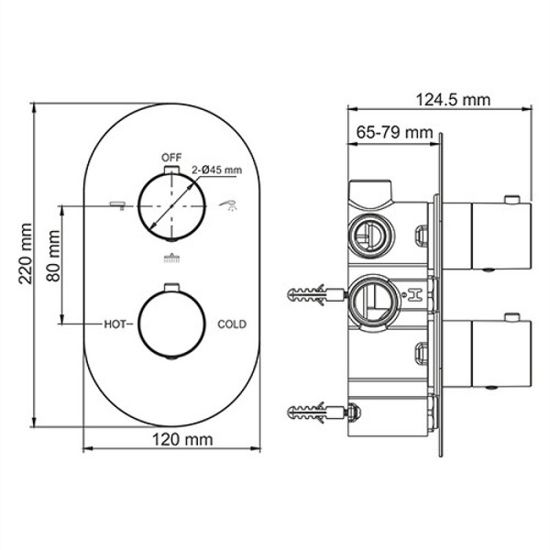 Смеситель для душа WasserKRAFT Berkel 4844 с термостатом