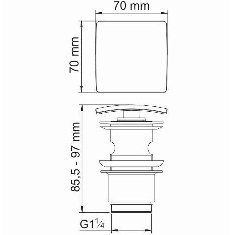 донный клапан WasserKRAFT Aisch A165 click-clack