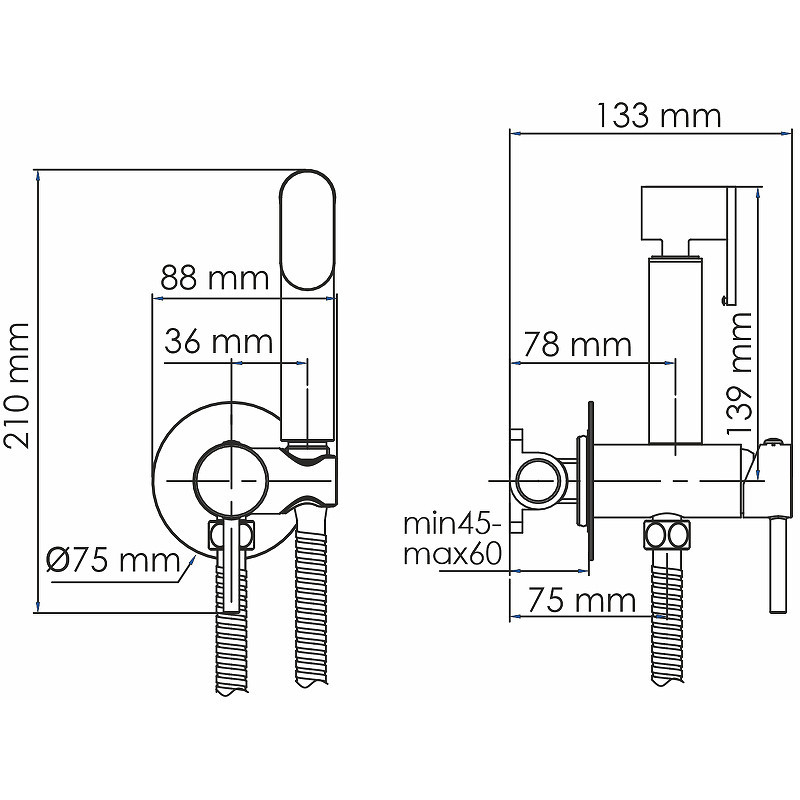 Гигиенический душ WasserKRAFT A70638