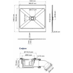 Душевой поддон из стеклопластика WasserKRAFT Elbe 100x100 74T19